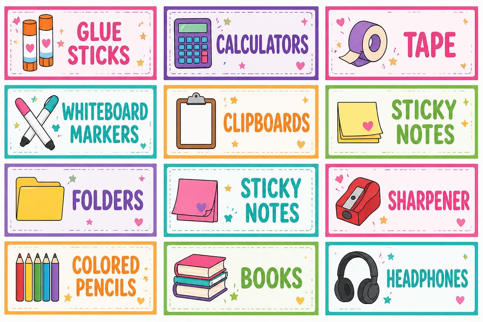 Classroom Labels Printable School Supply Labels Classroom Organization ...