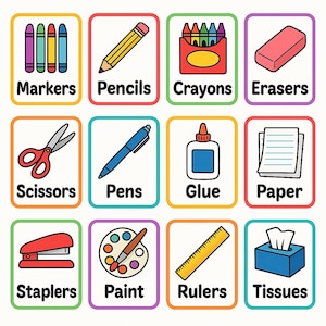 Classroom Organization Labels – Colorful & Fun Printable Labels for Teachers