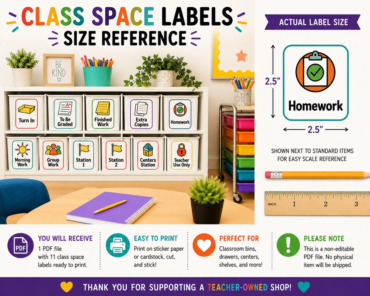 Printable Classroom Labels, Teacher Organization Station Signs (digital ...
