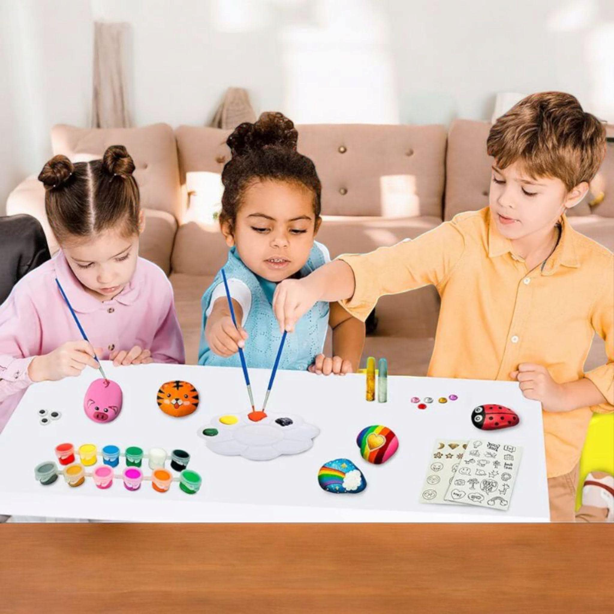 Rock Painting Kit for Kids Ages 6-12 - Complete Craft Set with…