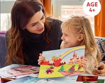 Foil Art Craft Kit for Kids Ages 4-8 – Mess-Free Unicorn & Princess Sticker Art with 120+ Foil Sheets, Travel Gift for Girls and Boys