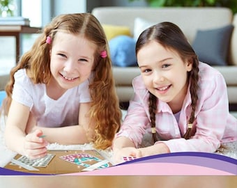 Unicorn & Princess Sticker Craft Kit for Girls Ages 4-8 | 950+ Shiny Stickers and Art Templates | DIY Mess-Free Kids Craft Gift Set
