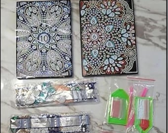 Diamond Art Notebook Craft Kit for Girls Ages 6-12 – DIY Journal Set for Kids with Gem Stickers – Mandala Diary Arts and Crafts Gift