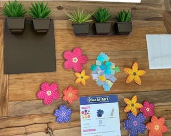 DIY No-Mess Flower Art Kit for Kids | Poke-In Fabric Craft Bouquet | Creative Gift for Girls & Boys Ages 4-9 | Easy Wood and Foam Activity