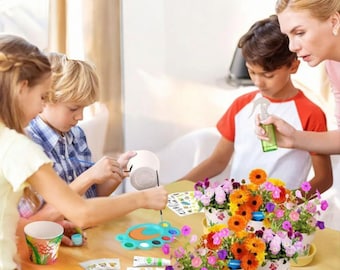 Kids Gardening Craft Kit with Paintable Flower Pots – DIY Grow Kit for Girls & Boys Ages 5–12 – Creative Easter Gift with Paint and Seeds