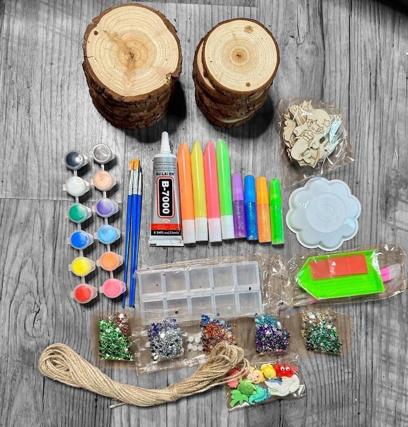 Glow in the Dark Wooden Painting Kit for Kids – DIY Art Craft Set for ...