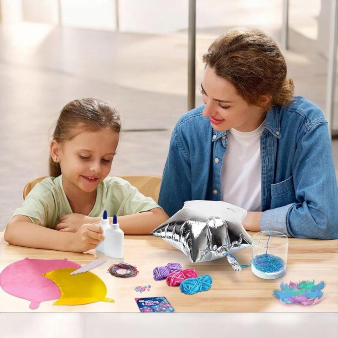 Chalk & Chuckles Flower Lights DIY Craft Kit for Kids 8-14 Years | 3D Foil Art LED String Light Kit