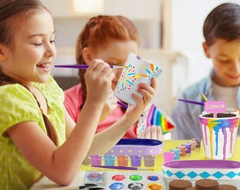 4 Set DIY Flower Garden Craft Kit for Kids Ages 8-12 – Paint Your Own Planters & Grow Flowers – Creative Gardening Gift for Girls and Boys