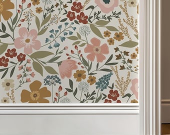 Vintage Floral Peel and Stick Wallpaper: English Country Style