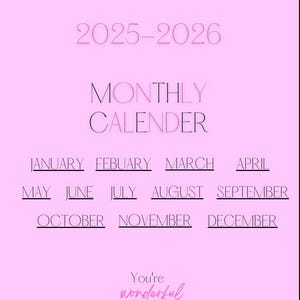 MID-YEAR 2025-2026 CALENDER| July 2025- June 2026