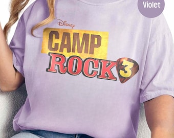 Camiseta con el logotipo de Camp Rock 3 de Disney Channel, camiseta moderna de Camp Rock 3, camiseta familiar a juego para vacaciones en Disneyland, camiseta del equipo Disney