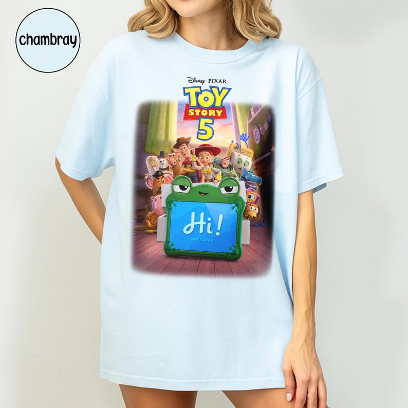 Camiseta de Toy Story 5 de Disney Pixar, camiseta de colores cómodos de Lilypad de Toy Story, camiseta de Woody y Buzz Lightyear de Lilypad, camiseta con personajes de películas de Disney imagen 5