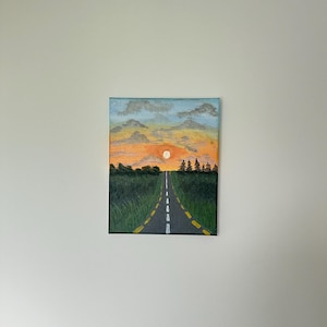 Original Acrylic Painting - Sunset Road