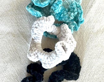 Velvet Scrunchie Set of 4, handmade, super soft, quality hairtie