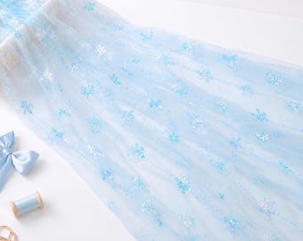Sparkle Tulle Fabric with Sequins Embroidery, Lightweight Sheer Mesh for Dresses, Costumes, Wedding Decor, DIY Tutu Craft