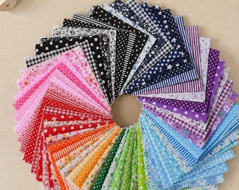Floral Cotton Patchwork Fabric Squares, Precut Quilting Fabric Bundle, 10 Inch Cotton Fabric Scraps, Sewing DIY Craft Fabric Set