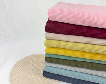 Solid Corduroy Fabric – 8 Wales Soft Durable Material for Sewing Jackets, Sofa Covers, Wedding Decor and DIY Crafts, By The Half Yard