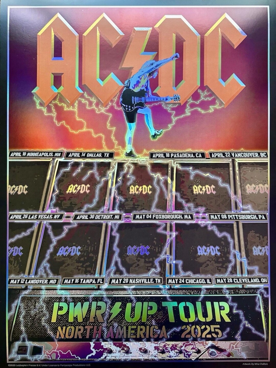 AC/DC Concert Poster Print - 2025 North American Tour - Live Music Pop ...