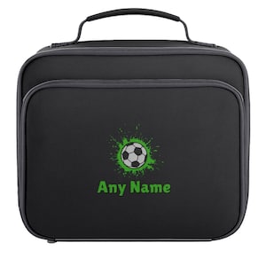 Personalised Football Lunch Bag with Name – Kids School Lunch Box