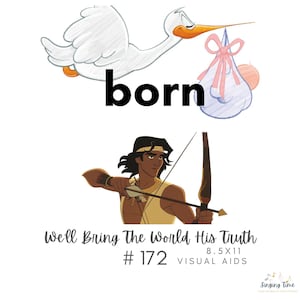 We&#39;ll Bring The World His Truth #172 Visual Aid, Flip Chart, Learning Help for LDS Primary Singing Time