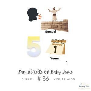 Samuel Tells of Baby Jesus #228 Visual Aid, Flip Chart, Learning Help for LDS Primary Singing Time