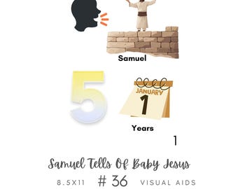 Samuel Tells of Baby Jesus #228 Visual Aid, Flip Chart, Learning Help for LDS Primary Singing Time
