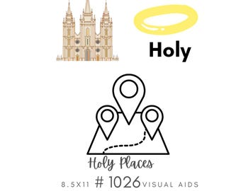 Holy Places #1026 Visual Aid, Flip Chart, Learning Help for LDS Primary Singing Time