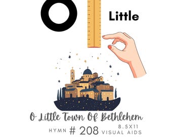 O Little Town of Bethlehem #208 Visual Aid, Flip Chart, Learning Help for LDS Primary Singing Time