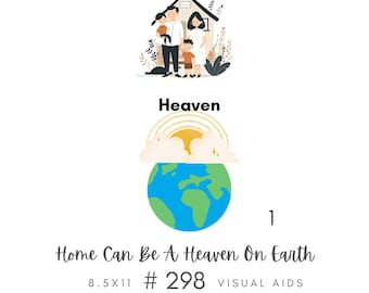 Home Can Be A Heaven On Earth Hymn #298 Visual Aid, Flip Chart, Learning Help for LDS Primary Singing Time