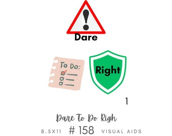 Dare To Do Right Children's Songbook #158 Visual Aid, Flip Chart, Learning Help for LDS Primary Singing Time