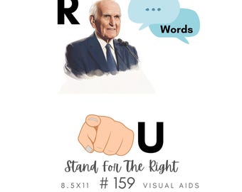 Stand For The Right #159 Visual Aid, Flip Chart, Learning Help for LDS Primary Singing Time