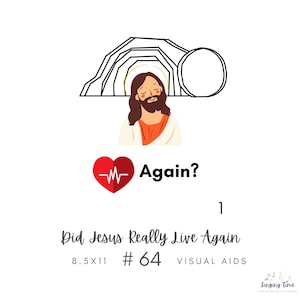 Did Jesus Really Live Again? Children&#39;s Songbook #64 Visual Aid, Flip Chart, Learning Help for LDS Primary Singing Time