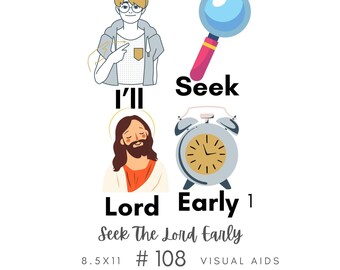 Seek The Lord Early #108 Visual Aid, Flip Chart, Learning Help for LDS Primary Singing Time