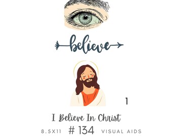 I Believe In Christ Hymn #134 Visual Aid, Flip Chart, Learning Help for LDS Primary Singing Time