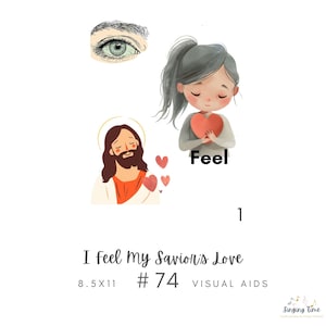 I Feel My Savior&#39;s Love #74 Visual Aid, Flip Chart, Learning Help for LDS Primary Singing Time