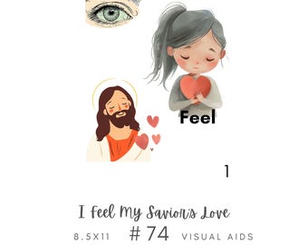 I Feel My Savior's Love #74 Visual Aid, Flip Chart, Learning Help for LDS Primary Singing Time