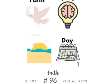 Faith #96 Visual Aid, Flip Chart, Learning Help for LDS Primary Singing Time