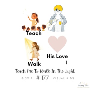 Teach Me To Walk In The Light #177 Visual Aid, Flip Chart, Learning Help for LDS Primary Singing Time