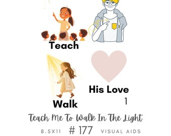 Teach Me To Walk In The Light #177 Visual Aid, Flip Chart, Learning Help for LDS Primary Singing Time