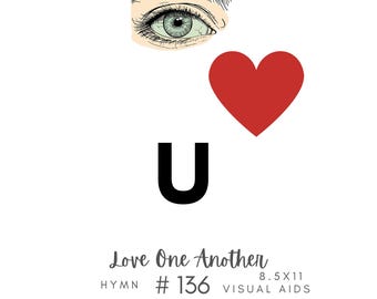 Love One Another Hymn #136 Visual Aid, Flip Chart, Learning Help for LDS Primary Singing Time