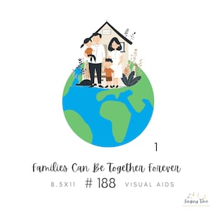 Families Can Be Together Forever #188 Visual Aid, Flip Chart, Learning Help for LDS Primary Singing Time