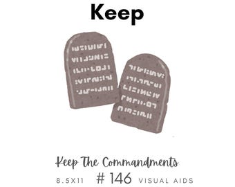 Keep The Commandments #146 Visual Aid, Flip Chart, Learning Help for LDS Primary Singing Time