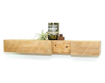 Reclaimed wood floating shelf - 28"