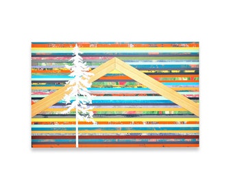 Pintura original de la montaña Lone Fir