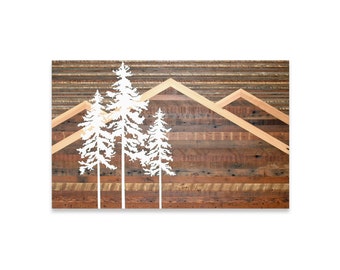 Pintura de coníferas de montaña