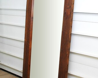 Wood floor mirror