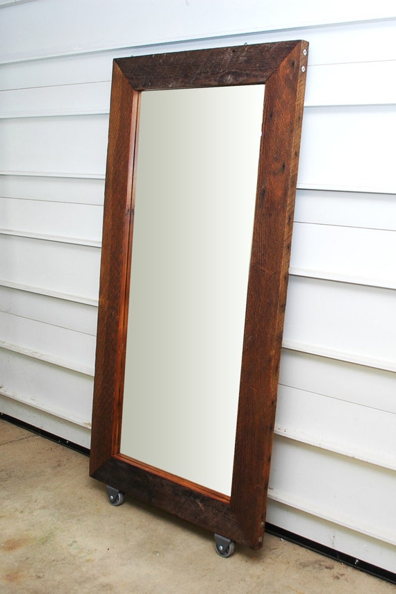 Reclaimed Wood Floor Mirror Wardrobe