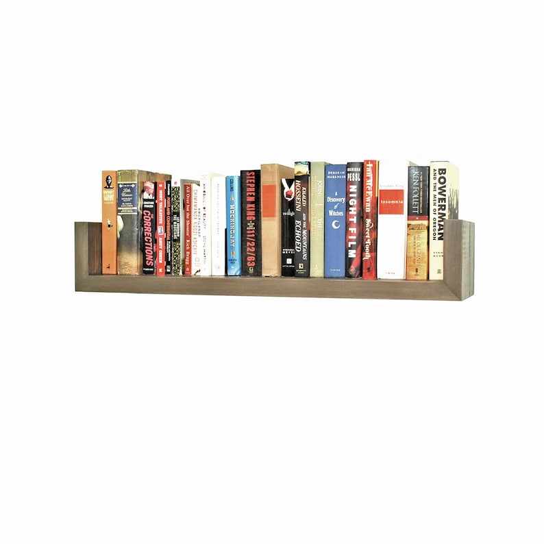 Wood Floating Bookshelf 17 48 Etsy