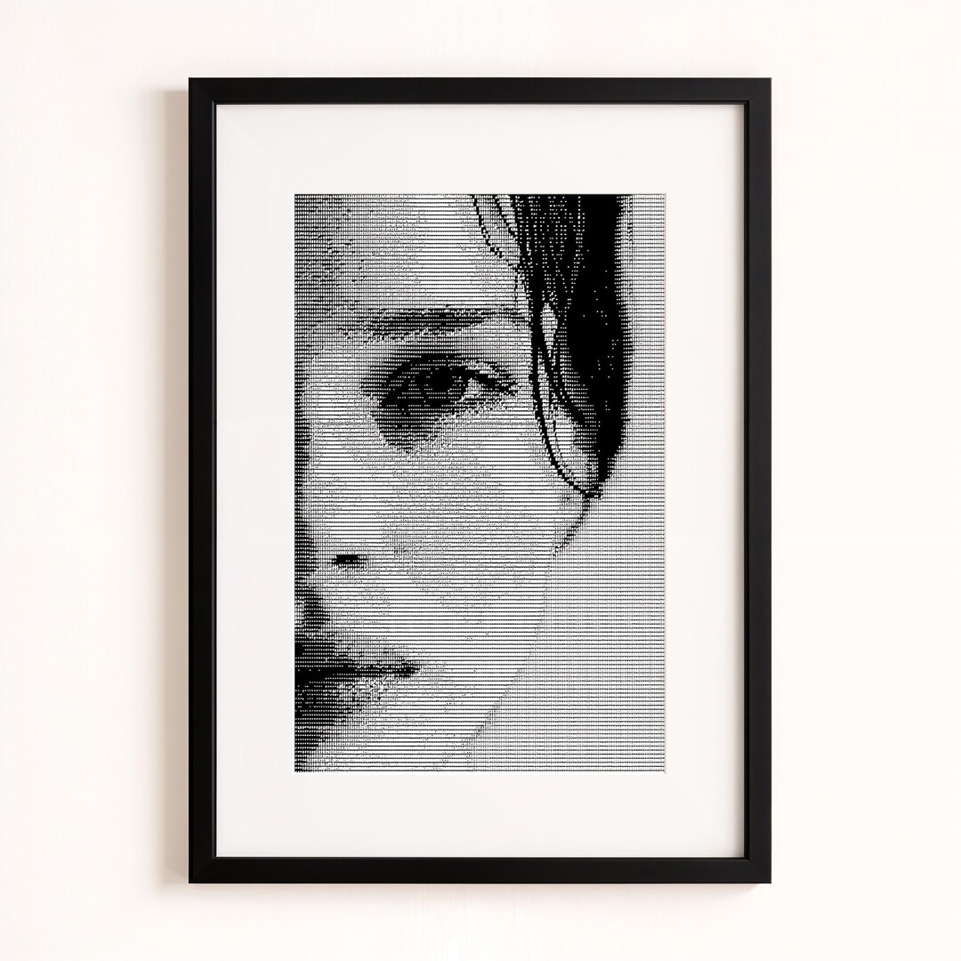 Black and White Pixel Art Personal Portrait, Gift for Boyfriend ...
