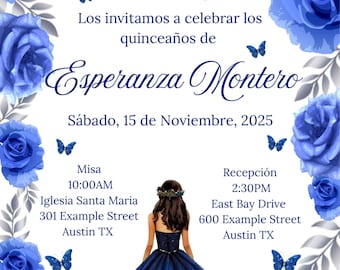 Invitacion editable para 15 años/15 o sweet 16 invitación a fiesta editable